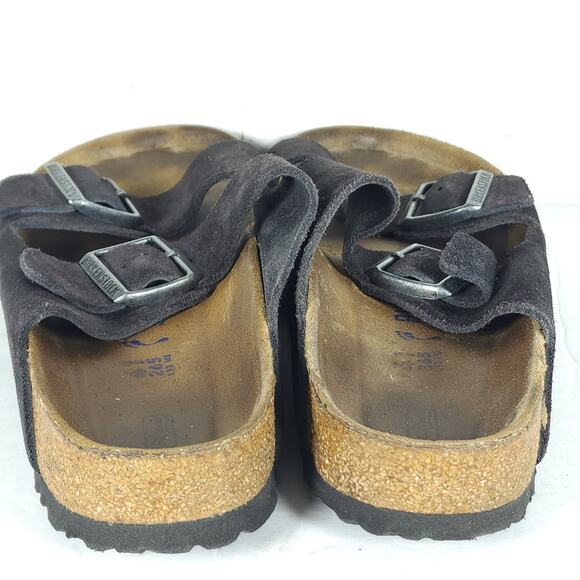 BIRKENSTOCK Arizona EU41 L10 M8 Suede Midnight Blue Soft Footbed Slide Sandals - Picture 9 of 16